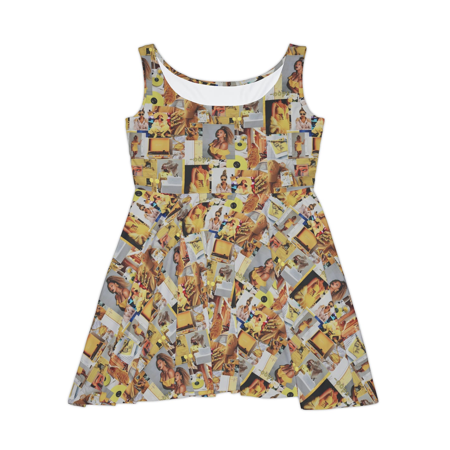 Beyoncè Yellow Oops Collage Women's Skater Dress