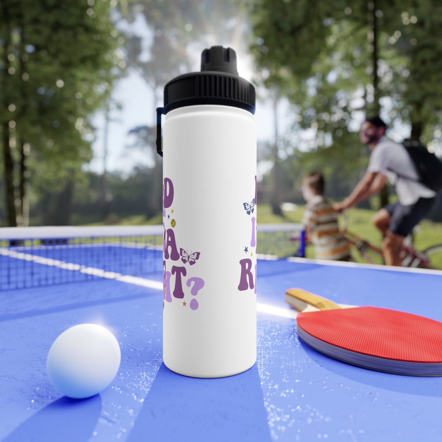 Olivia Rodrigo Bad Idea Right? Stainless Steel Sports Lid Water Bottle