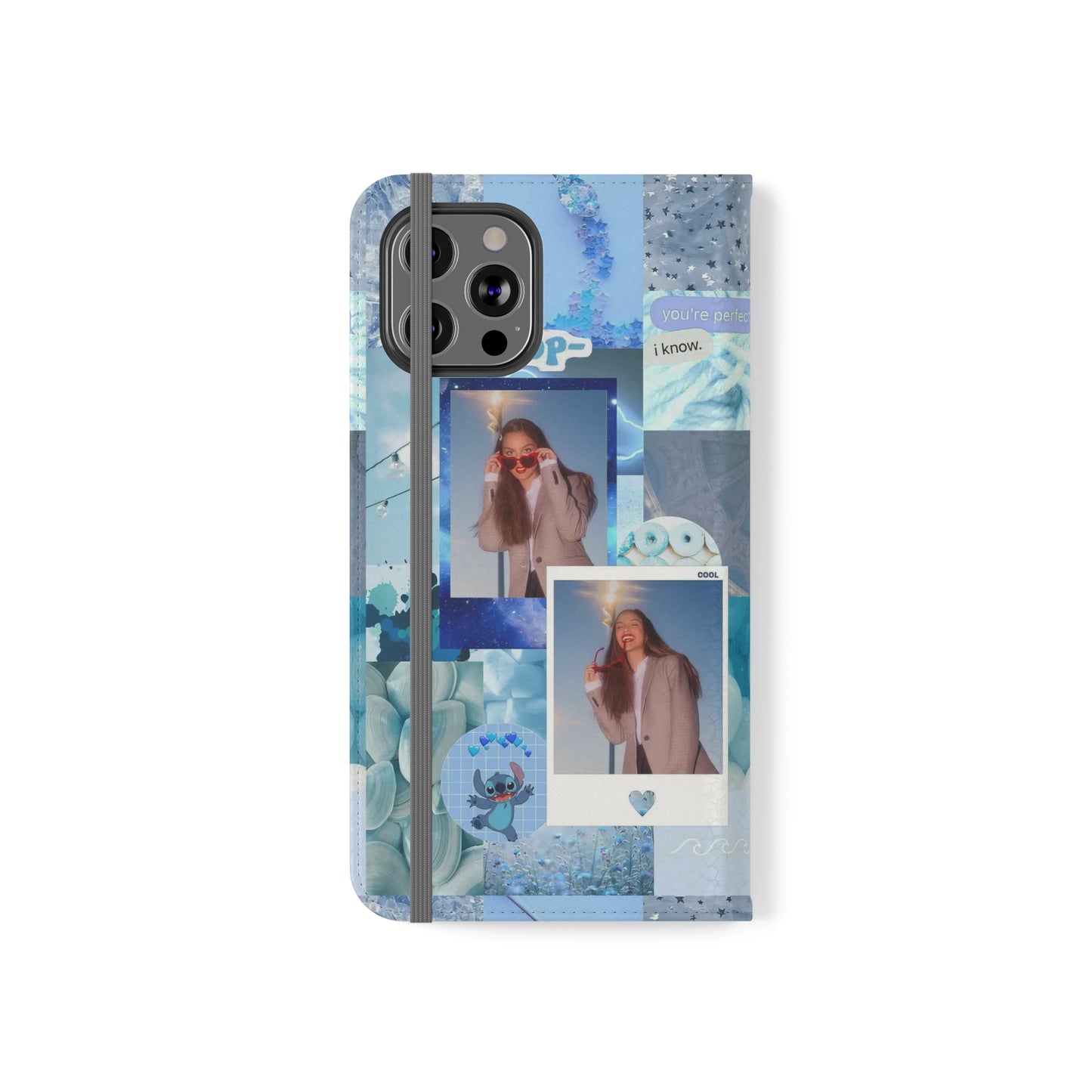 Olivia Rodrigo Light Blue Aesthetic Collage Phone Flip Case