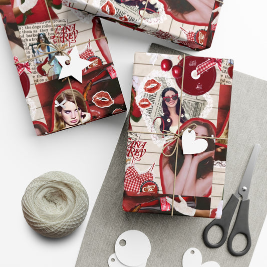Lana Del Rey Cherry Coke Collage Gift Wrap Paper