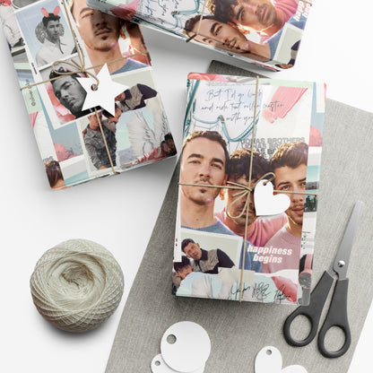 Jonas Brother Happiness Begins Collage Gift Wrap Paper