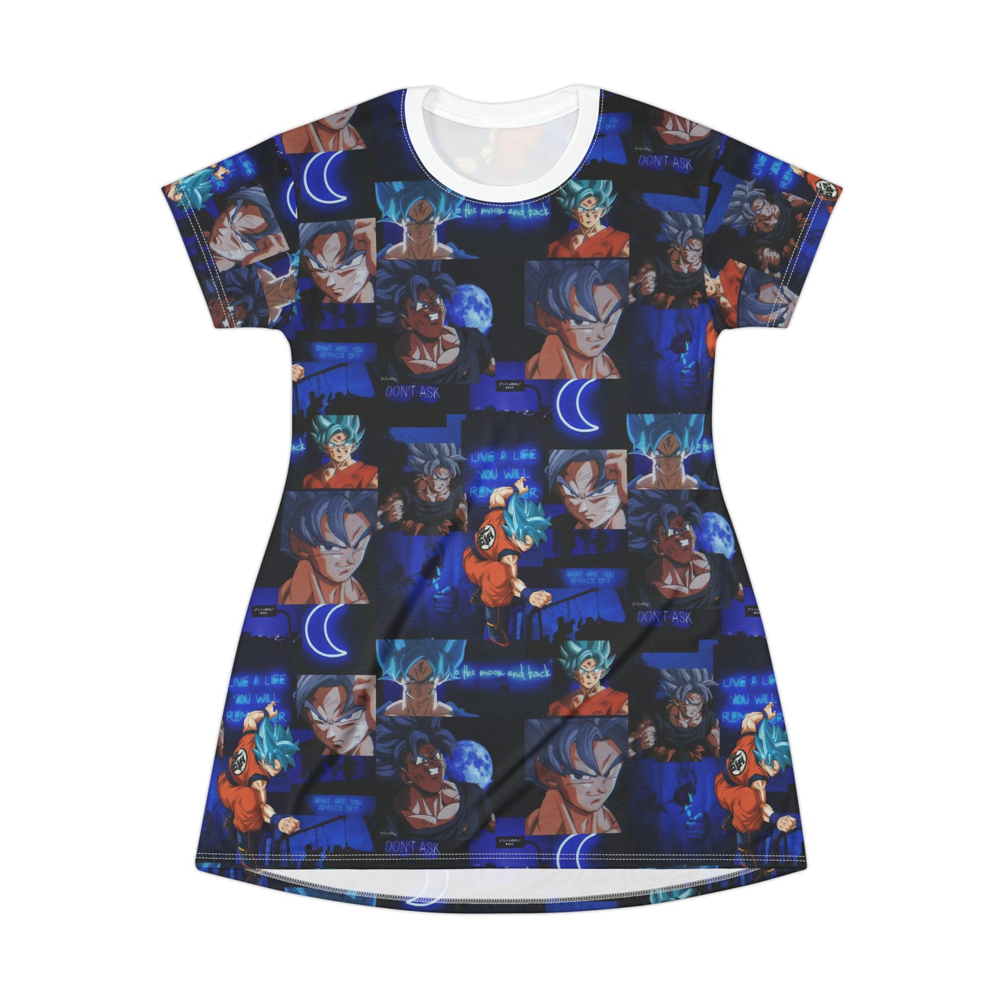 Dragon Ball Z Saiyan Moonlight Collage T-Shirt Dress