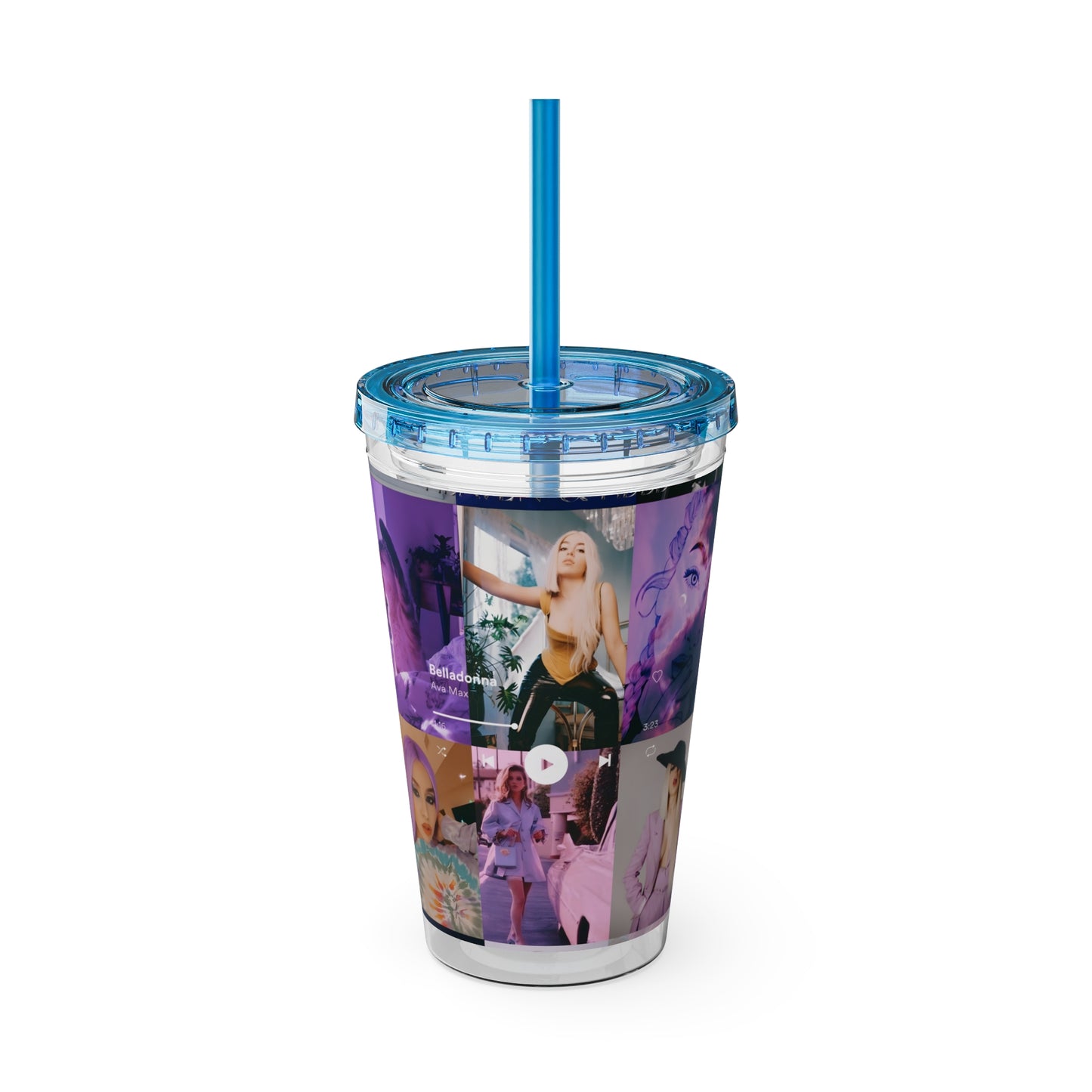 Ava Max Belladonna Photo Collage Sunsplash Tumbler with Straw