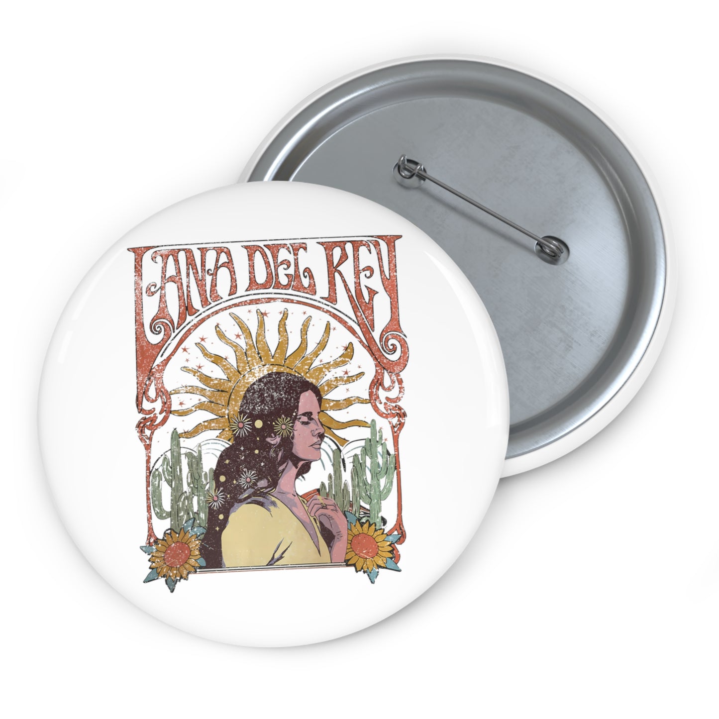 Lana Del Rey Vintage Artwork Round Pin