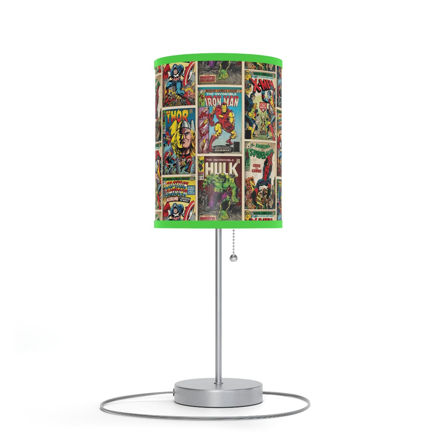 Marvel Comic Book Cover Collage Lamp on a Stand