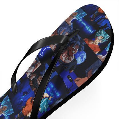 Dragon Ball Z Saiyan Moonlight Collage Flip Flops