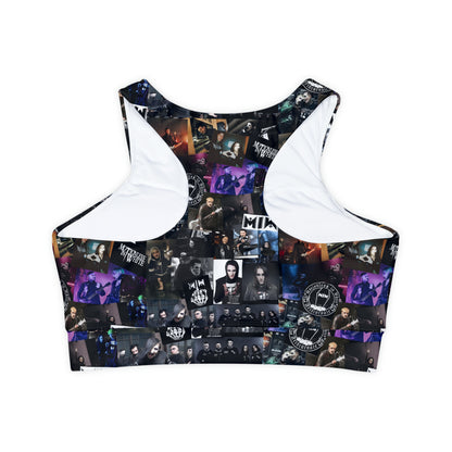 Motionless In White Photo Collage Fully Lined Padded Sports Bra