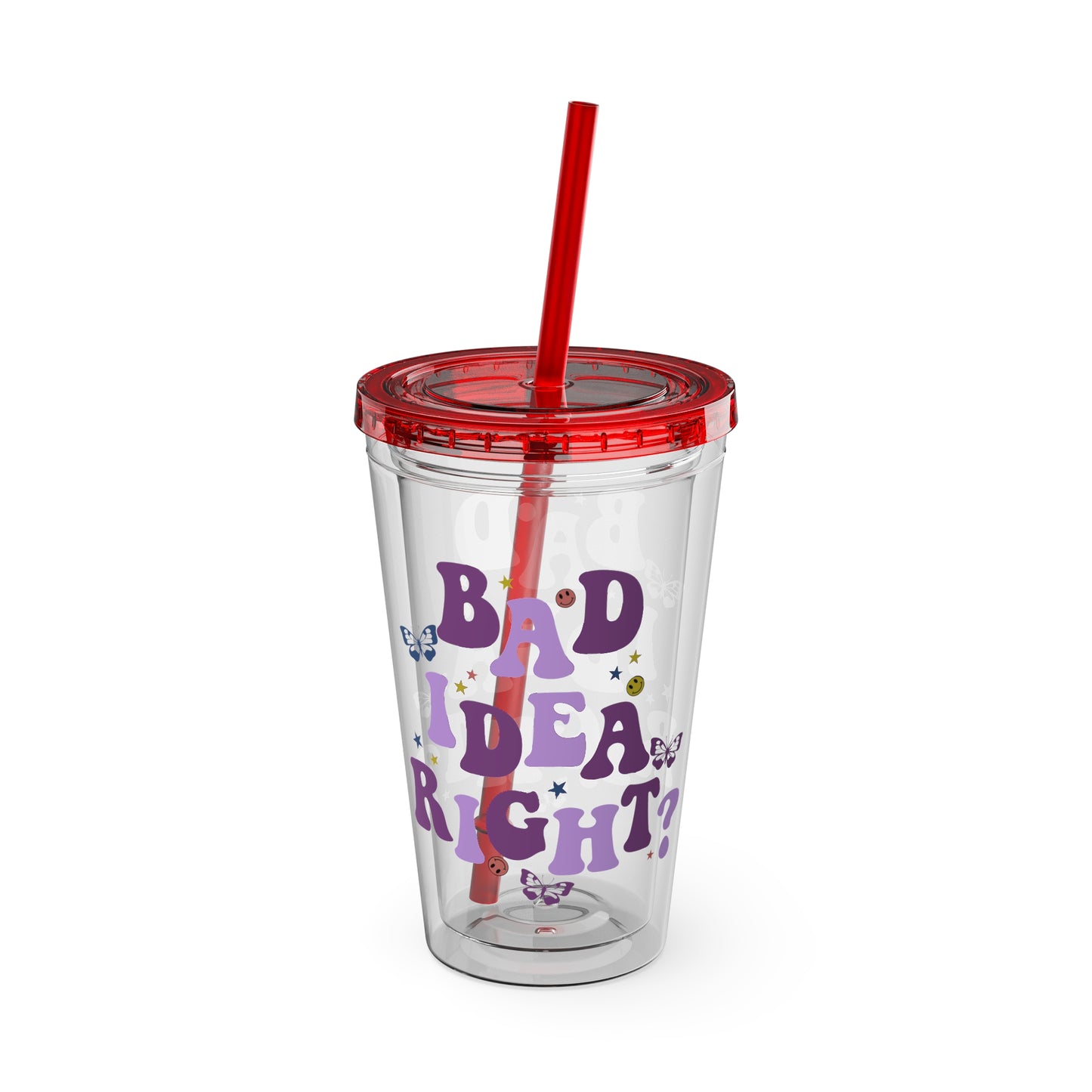 Olivia Rodrigo Bad Idea Right? Sunsplash Tumbler with Straw