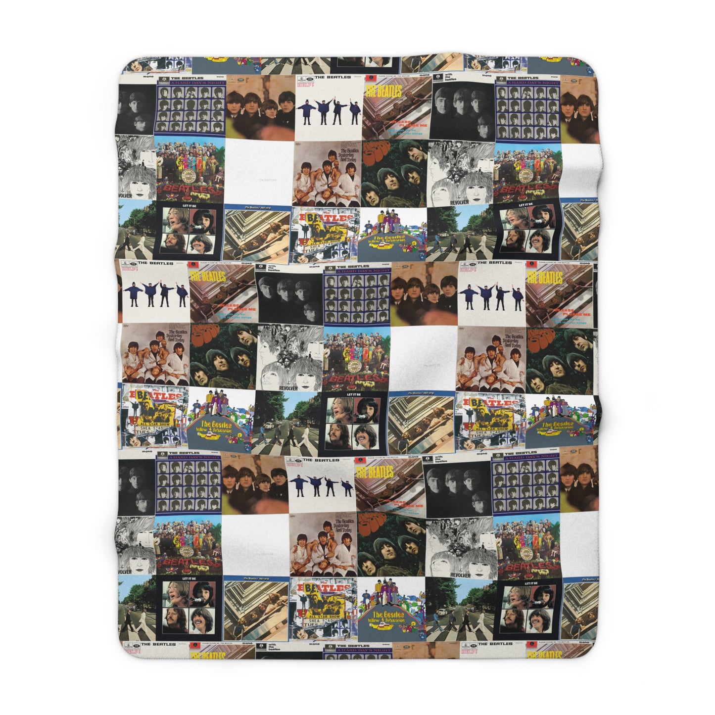 The Beatles Album Cover Collage Sherpa Fleece Blanket