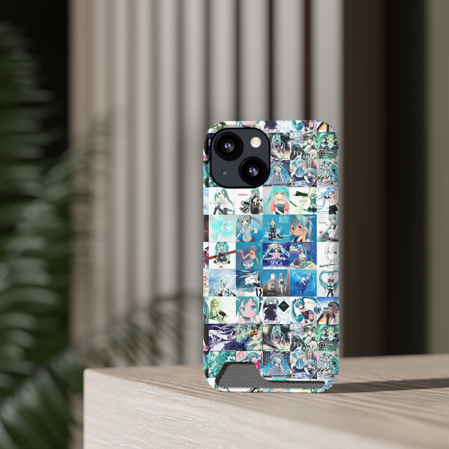 Hatsune Miku Album Cover Collage Phone Case With Card Holder