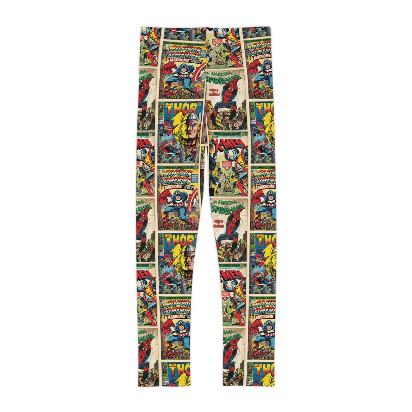 Marvel Comic Book Cover Collage Kids Leggings