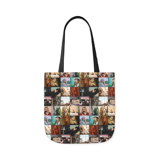 Sabrina Carpenter Album Cover Collage Polyester Canvas Tote Bag