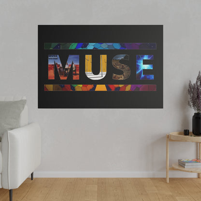 Muse Album Art Letters Thin Matte Stretched Canvas