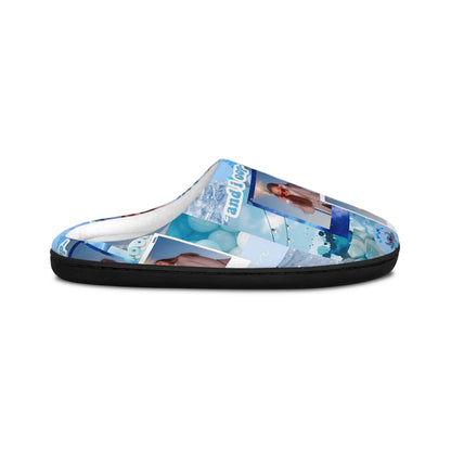 Olivia Rodrigo Light Blue Aesthetic Collage Women's Indoor Slippers