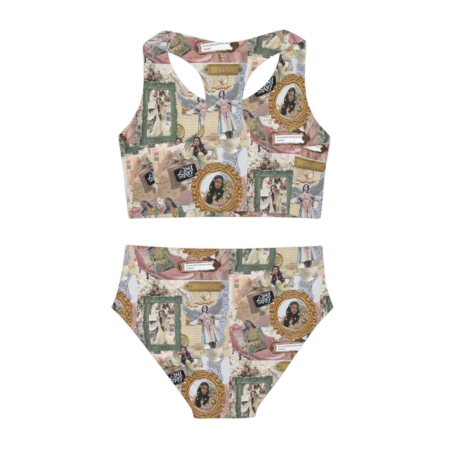 Lana Del Rey Victorian Collage Girls Two Piece Swimsuit