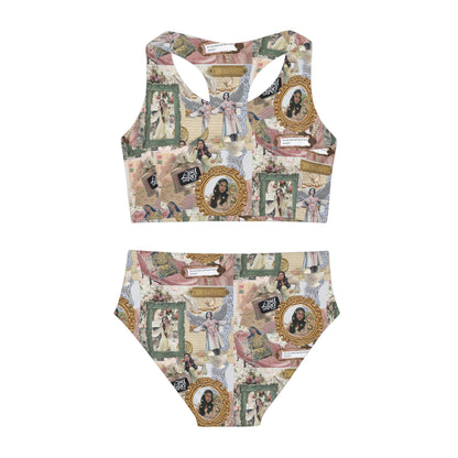 Lana Del Rey Victorian Collage Girls Two Piece Swimsuit