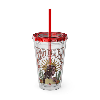 Lana Del Rey Vintage Artwork Sunsplash Tumbler with Straw