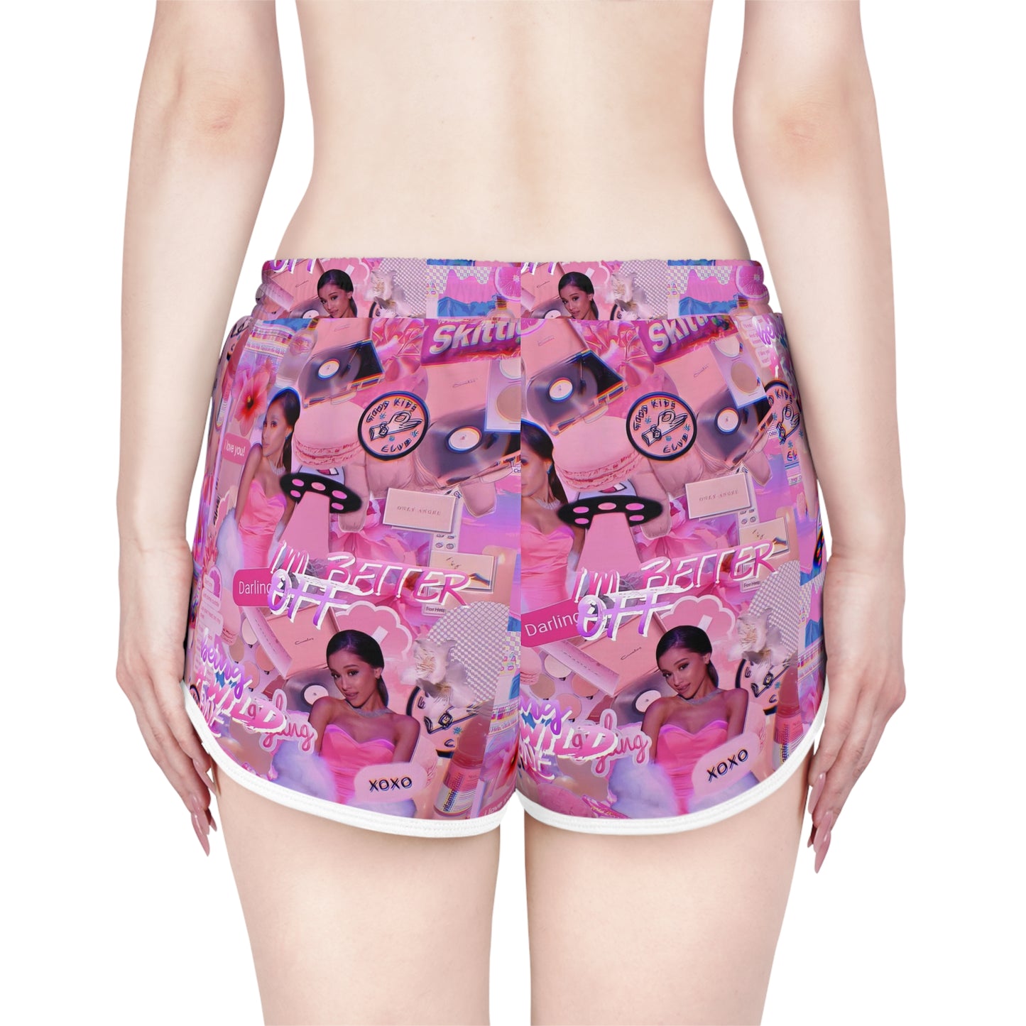 Ariana Grande Purple Vibes Collage Women's Relaxed Shorts