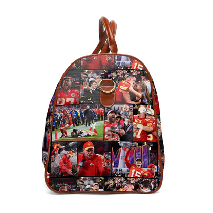 Kansas City Chiefs Superbowl LVIII Championship Victory Collage Waterproof Travel Bag