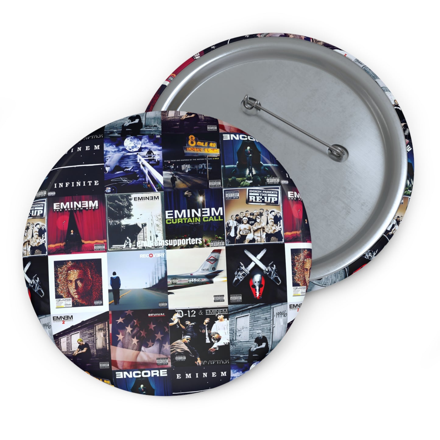 Eminem Album Art Cover Collage Round Pin