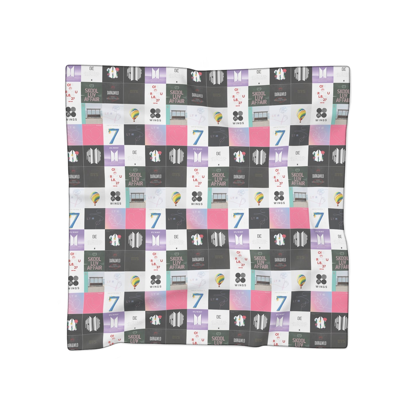 BTS Album Cover Art Collage Polyester Scarf