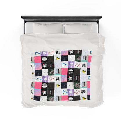 BTS Album Cover Art Collage Velveteen Plush Blanket