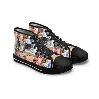 Taylor Swift's Cats Collage Pattern Women's High Top Sneakers