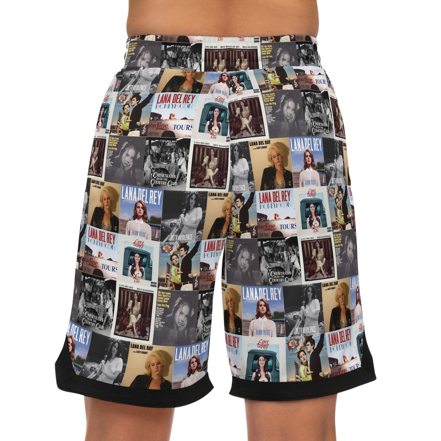 Lana Del Rey Album Cover Collage Basketball Rib Shorts