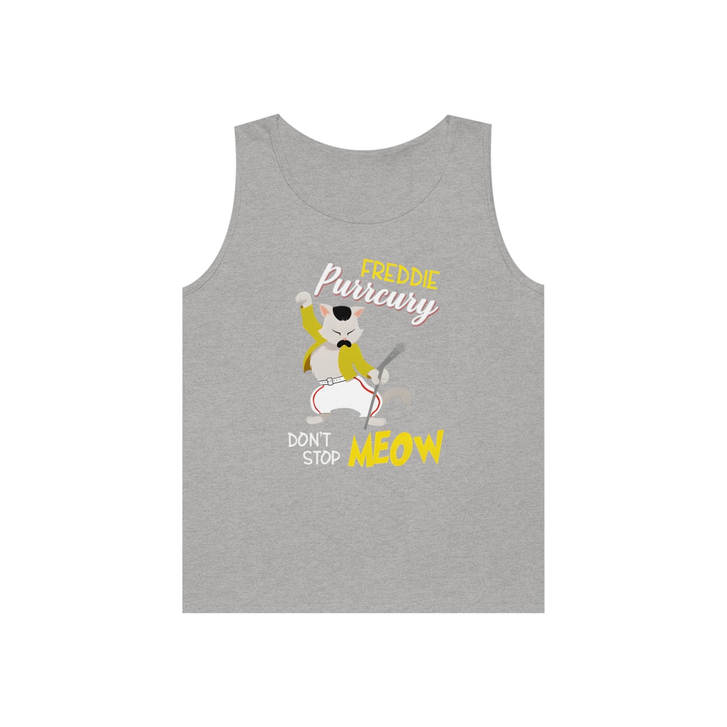 Queen Don't Stop Meow Freddie Purrcury Unisex Heavy Cotton Tank Top