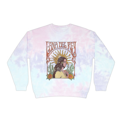 Lana Del Rey Vintage Artwork Unisex Tie-Dye Sweatshirt