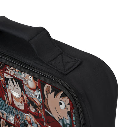 One Piece Anime Monkey D Luffy Red Collage Lunch Bag