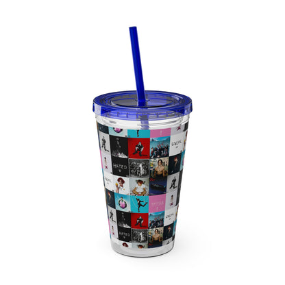 YUNGBLUD Album Cover Art Collage Sunsplash Tumbler with Straw