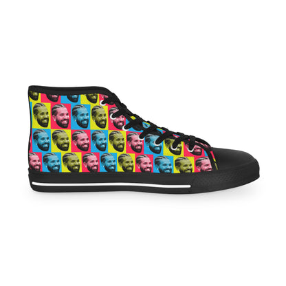 Drake Colored Checker Faces Men's High Top Sneakers