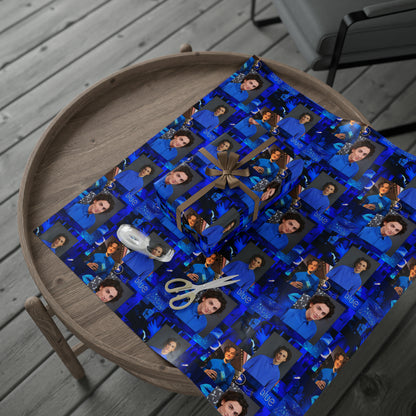 Timothee Chalamet Cool Blue Collage Gift Wrapping Paper