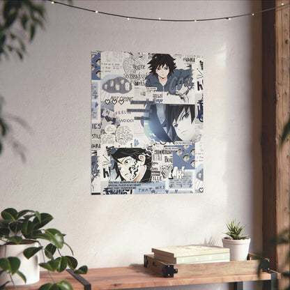 Demon Slayer Giyu Aesthetic Collage Matte Vertical Poster