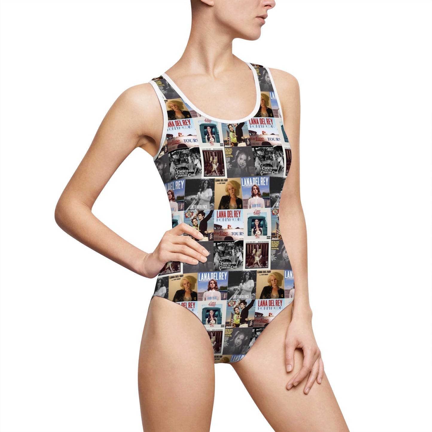 Lana Del Rey Album Cover Collage Women's Classic One-Piece Swimsuit