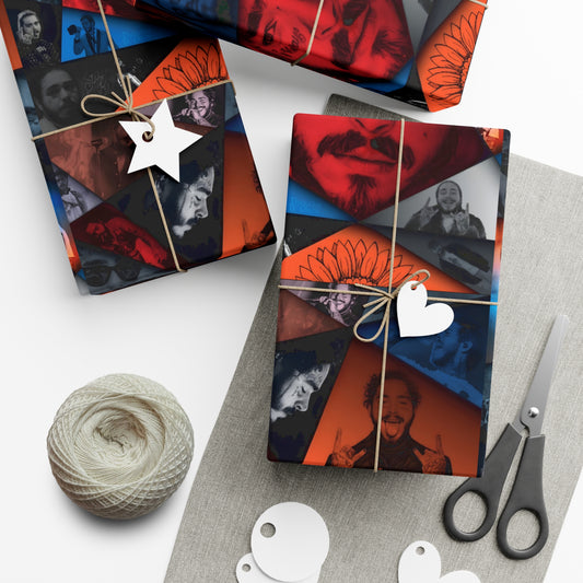 Post Malone Crystal Portaits Collage Gift Wrap Paper