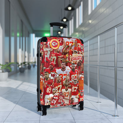 Travis Kelce Chiefs Red Collage Suitcase
