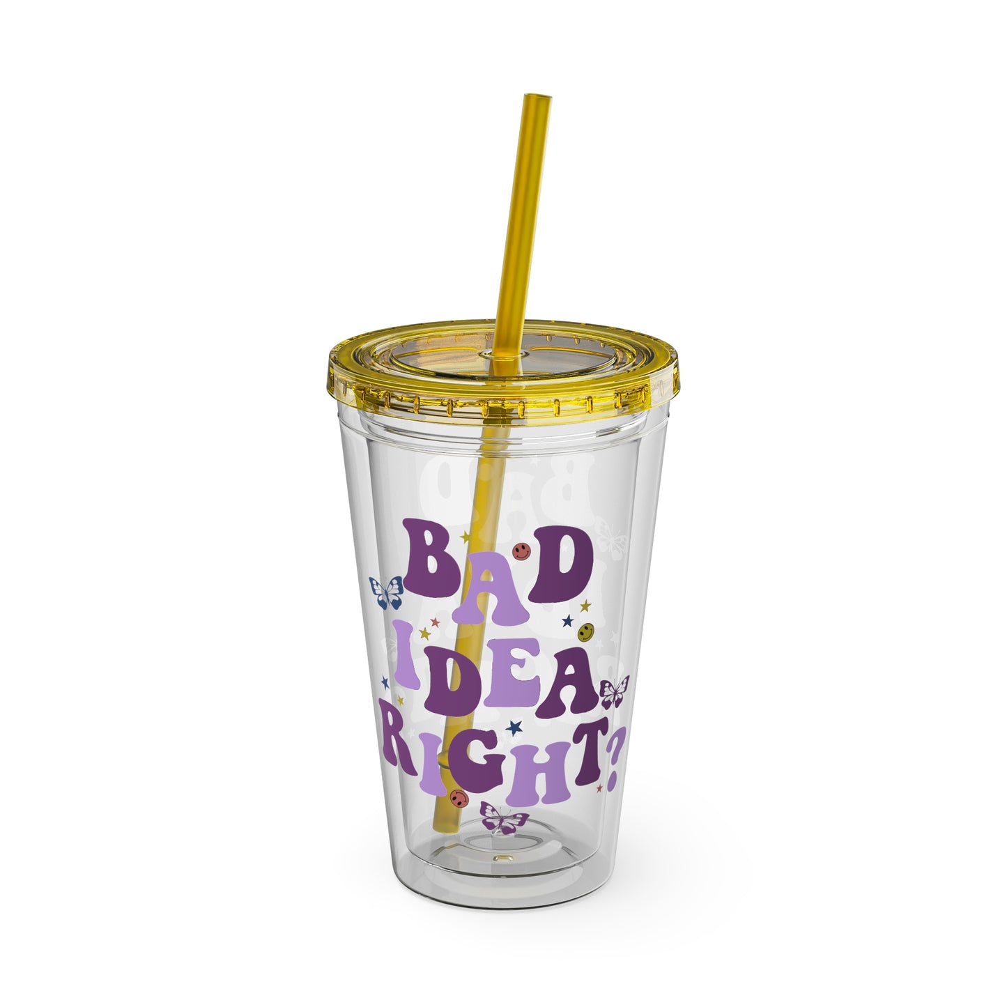 Olivia Rodrigo Bad Idea Right? Sunsplash Tumbler with Straw