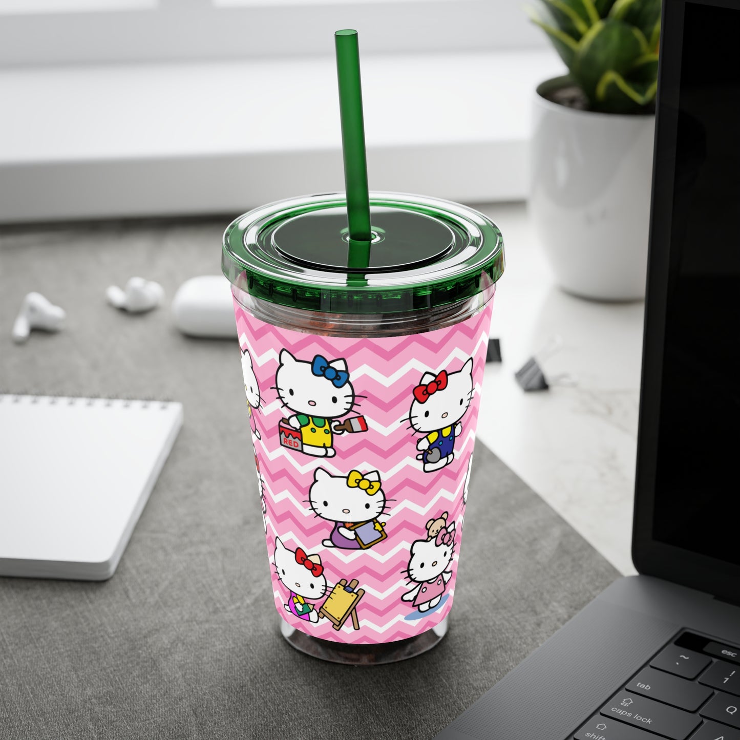 Hello Kitty Playtime Collage Sunsplash Tumbler with Straw