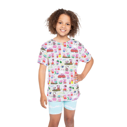 Peppa Pig Oink Oink Collage Kids Sports Jersey