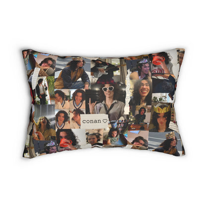 Conan Grey Being Cute Photo Collage Spun Polyester Lumbar Pillow