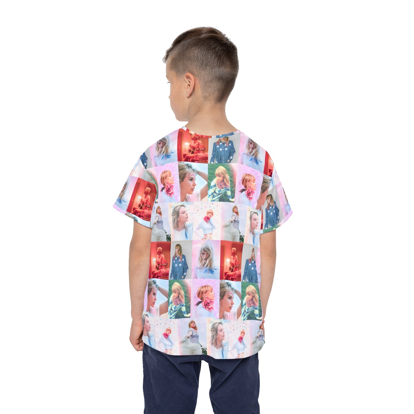 Taylor Swift Lover Era Photo Mosaic Kids Sports Jersey