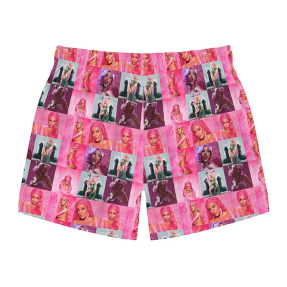 Doja Cat Hot Pink Mosaic Swim Trunks