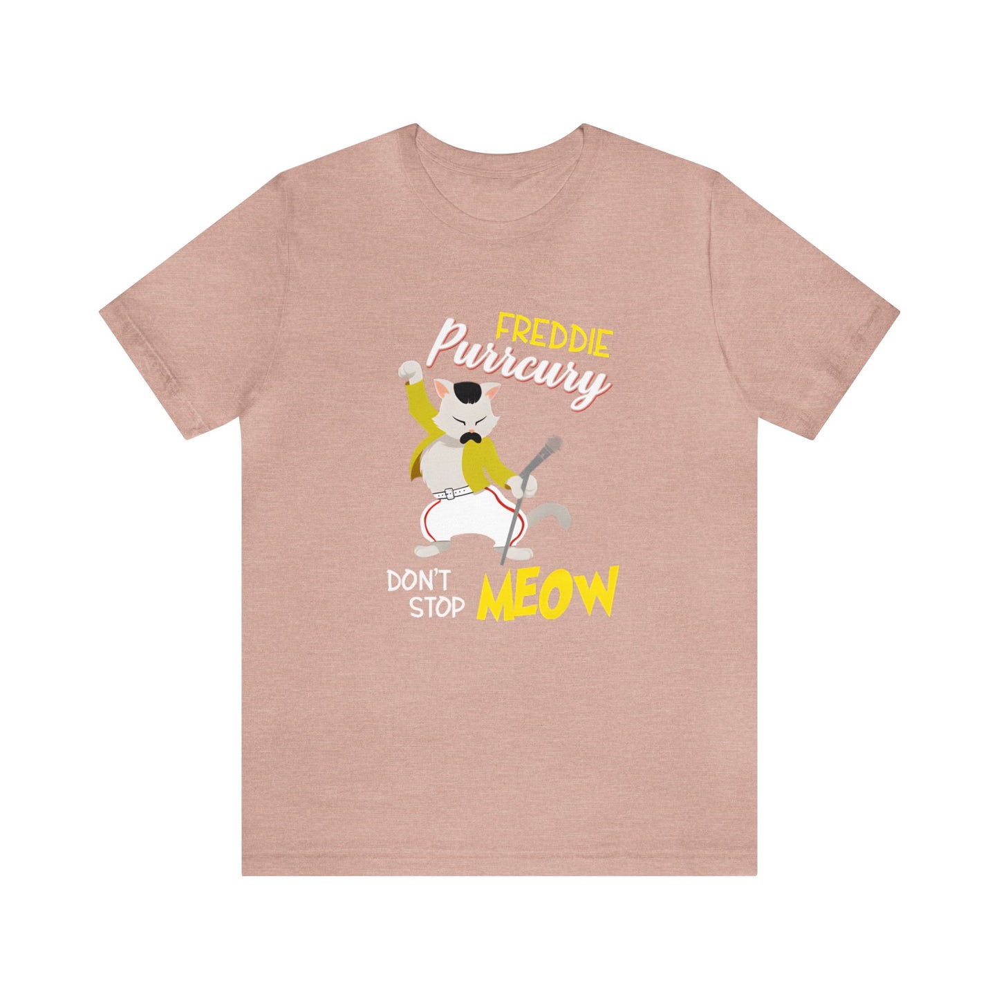 Queen Don't Stop Meow Freddie Purrcury Unisex Jersey Short Sleeve Tee