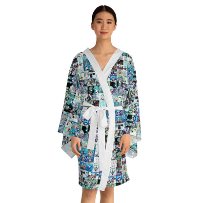 Hatsune Miku Album Cover Collage Long Sleeve Kimono Robe