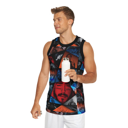 Post Malone Crystal Portaits Collage Unisex Basketball Jersey