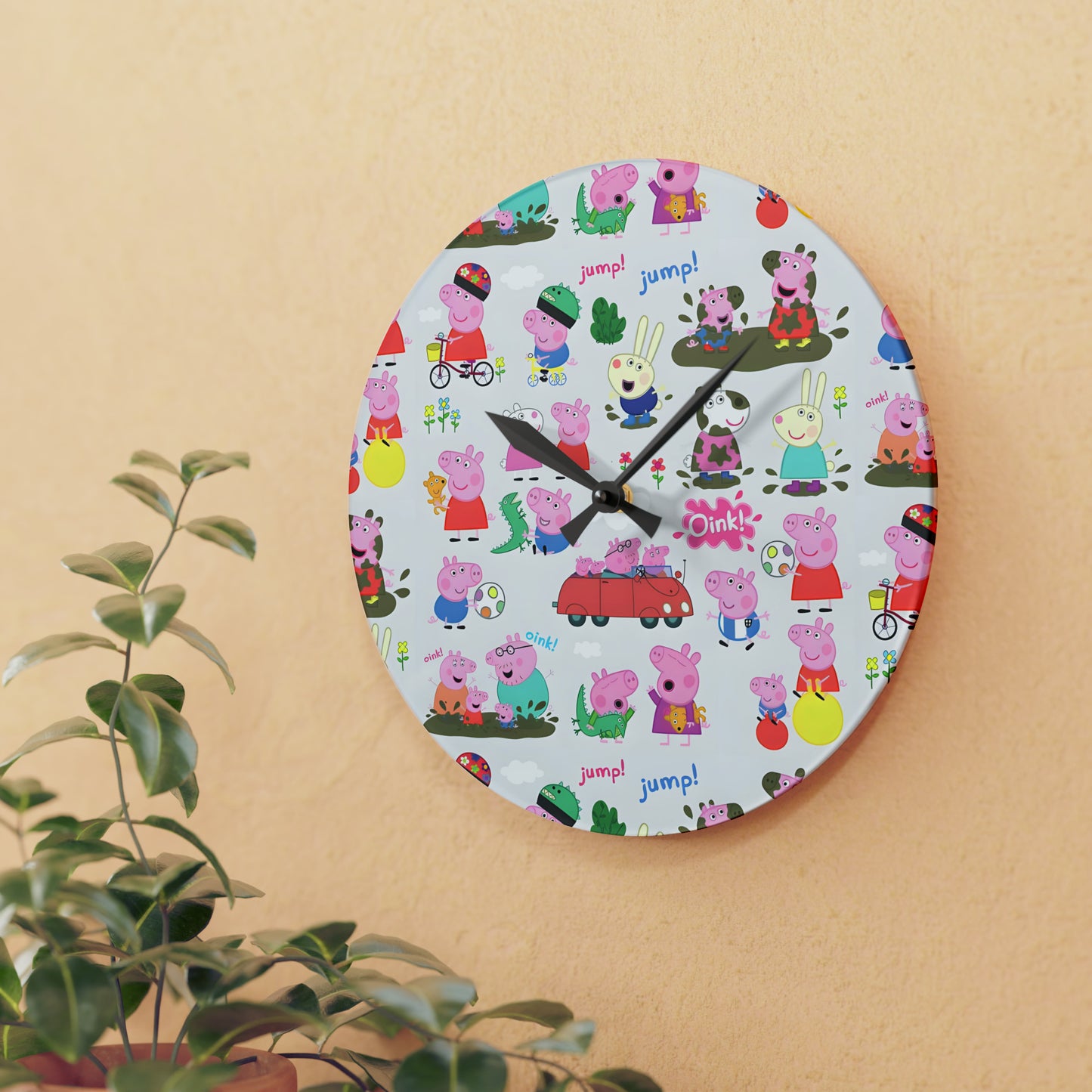 Peppa Pig Oink Oink Collage Acrylic Wall Clock