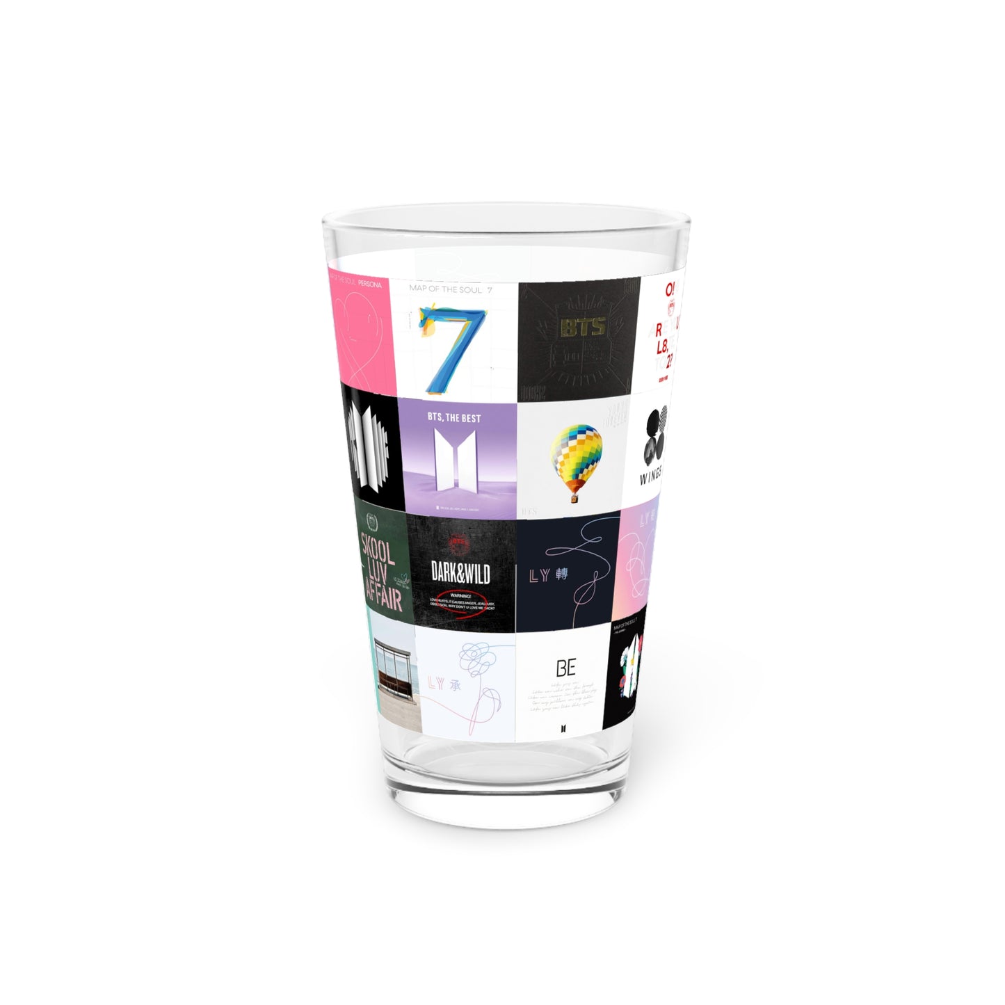 BTS Album Cover Art Collage Pint Glass