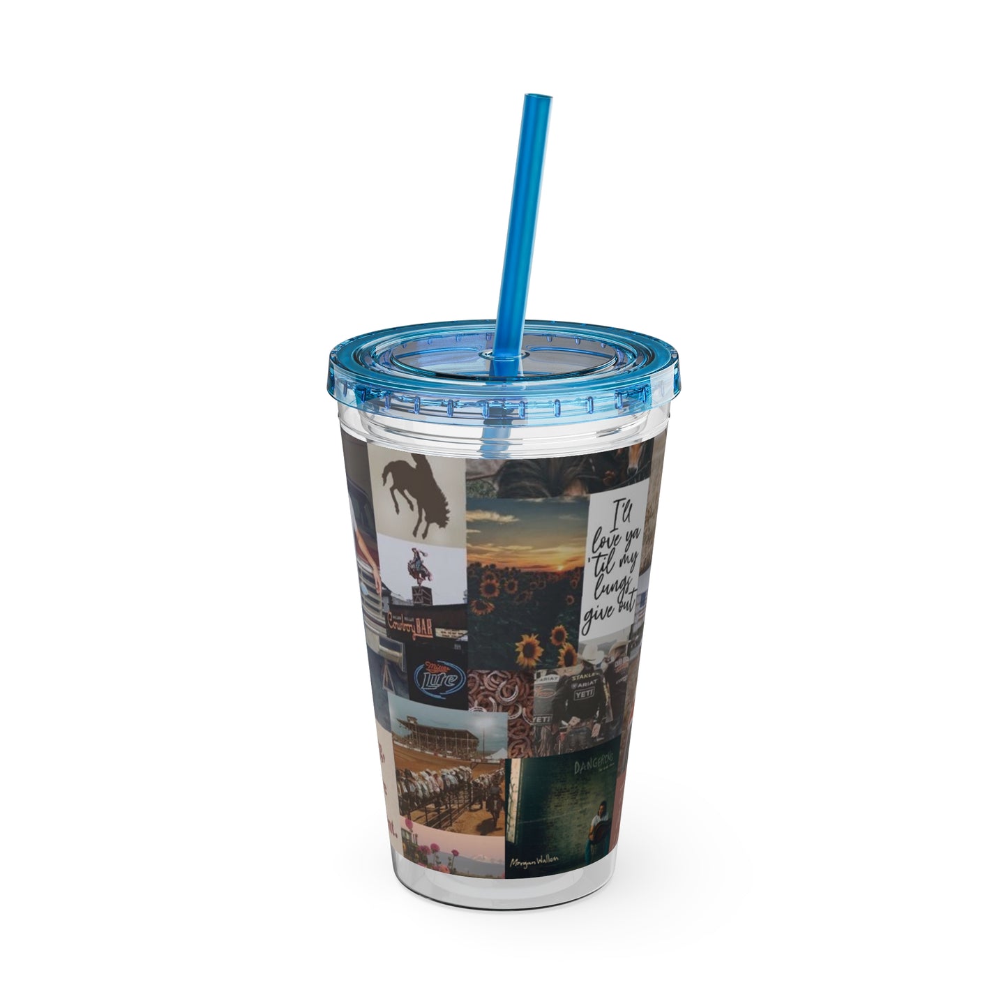 Morgan Wallen Darling You're Different Collage Sunsplash Tumbler with Straw